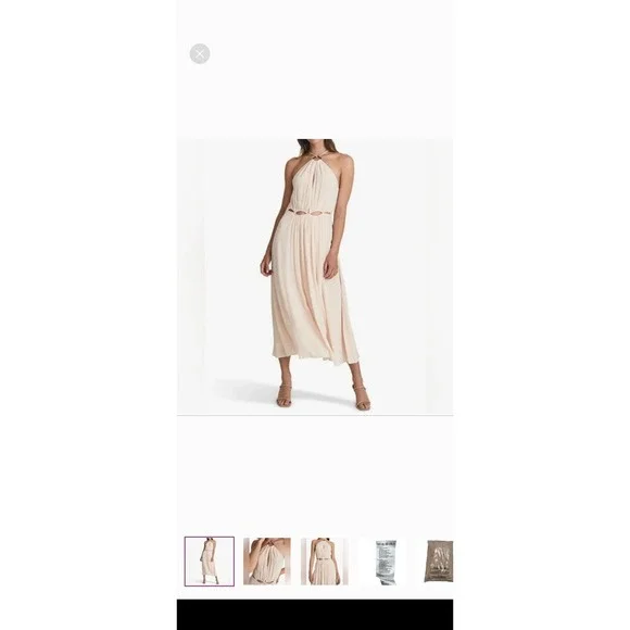 REISS Women's 4 Marta Midi Dress Halter Neck Pink‎ Sexy Party Cocktail - Picture 5 of 8